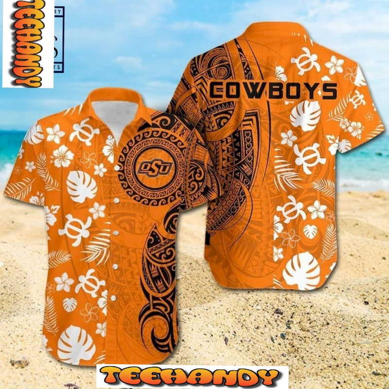 NCAA Oklahoma State Cowboys Samoan Print Hawaiian Shirt