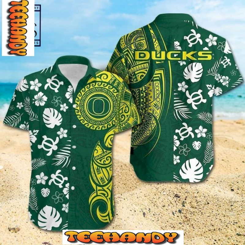 NCAA Oregon Ducks Samoan Print Hawaiian Shirt