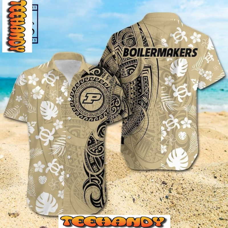 NCAA Purdue Boilermakers Samoan Print Hawaiian Shirt