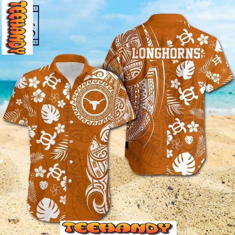 NCAA Texas Longhorns Samoan Print Hawaiian Shirt