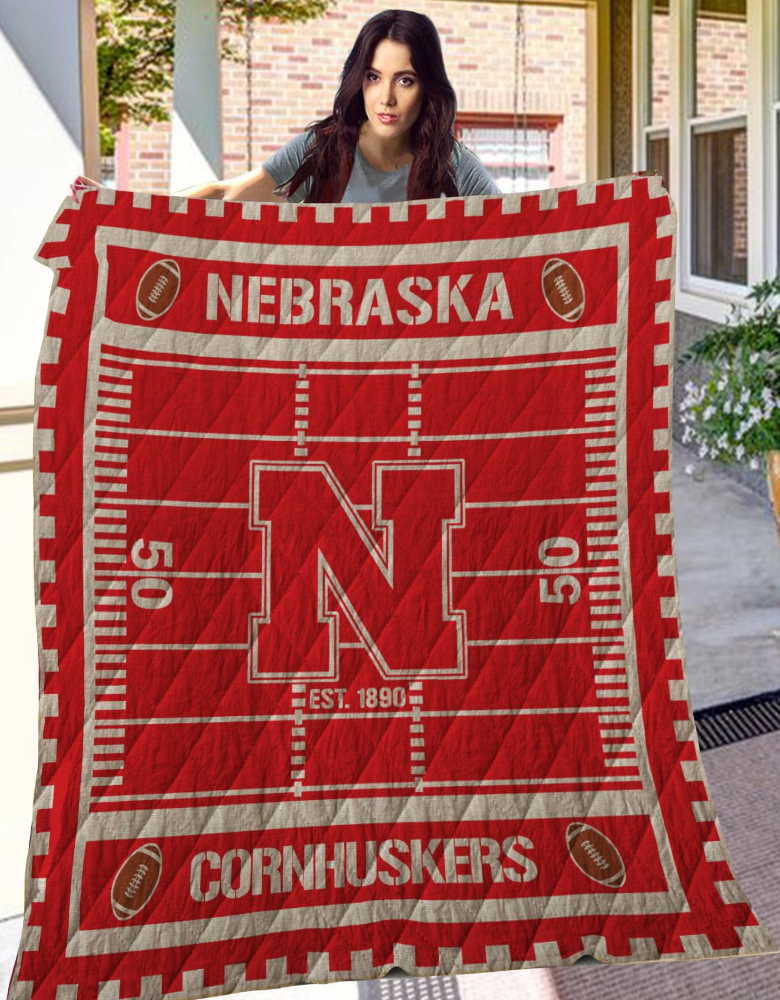 Nebraska Cornhuskers Football 3D Customized Quilt Blanket