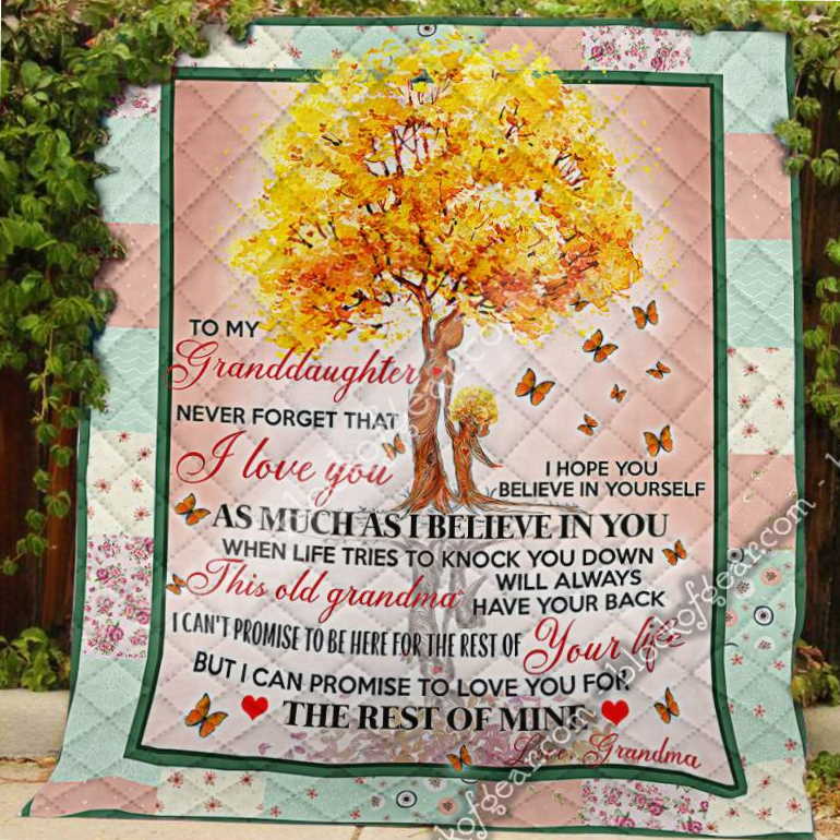 Never Forget That Love You, Grandma To Granddaughter 3D Quilt Blanket