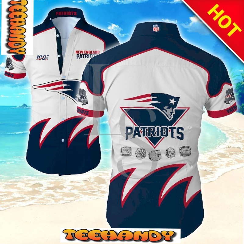 New England Patriots 100Th Anniversary Hawaiian Shirt