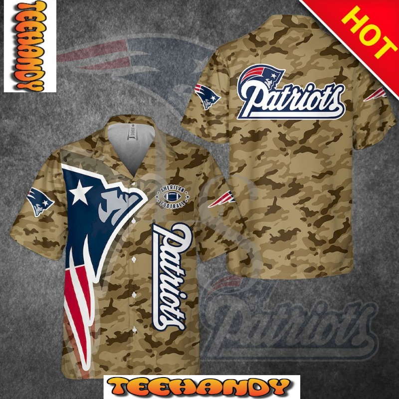 New England Patriots Camouflage Hawaiian Shirt