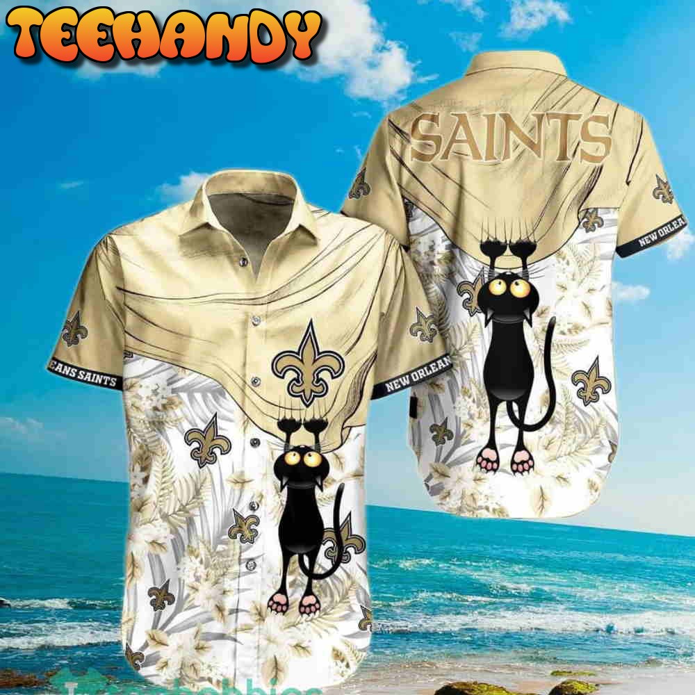 New Orleans Saints NFL Fans Cat Graphic Hawaiian Shirt And Short