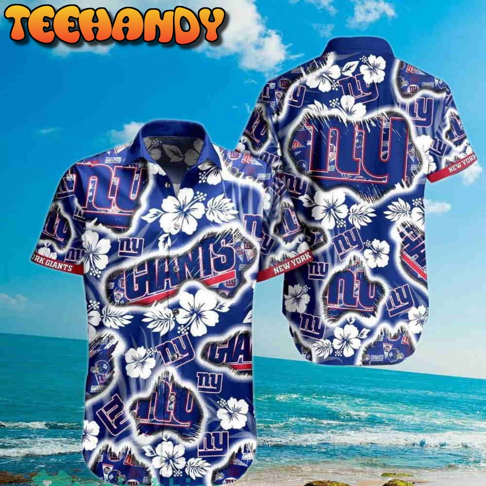 New York Giants NFL Baseball Tropical Flower Baseball Jersey Shirt