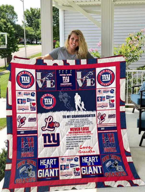 New York Giants To My Granddaughter Love Grandpa 3D Quilt Blanket