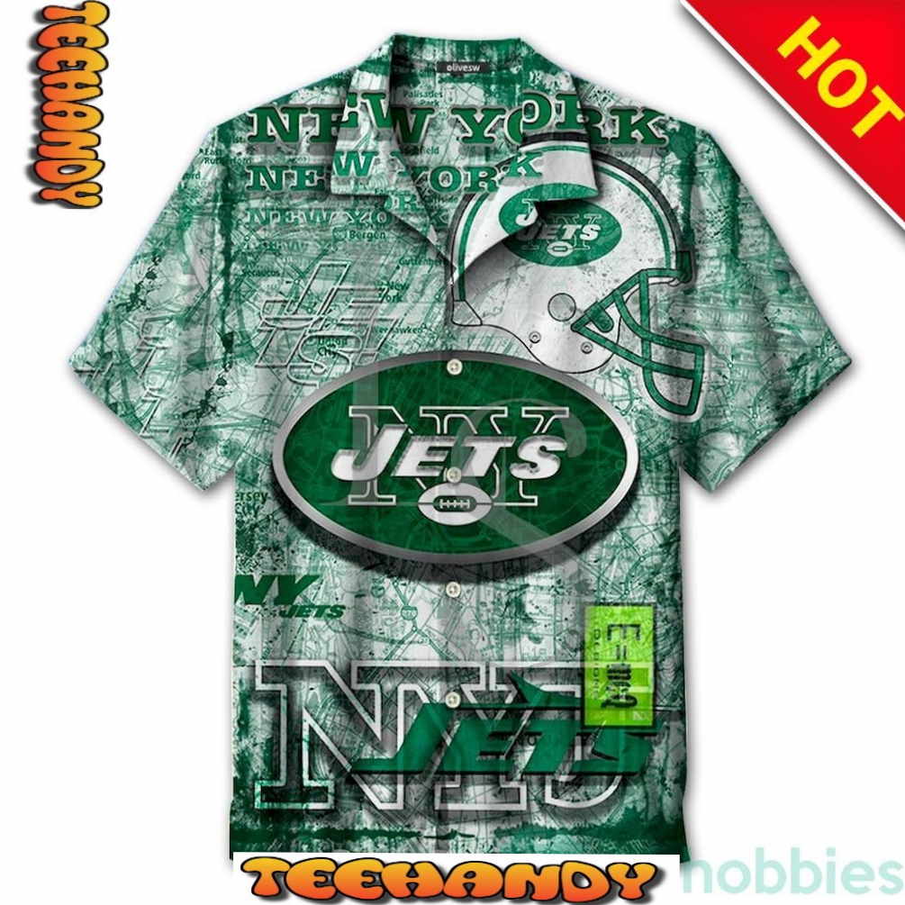 New York Jets Retro Green Hawaiian Shirt