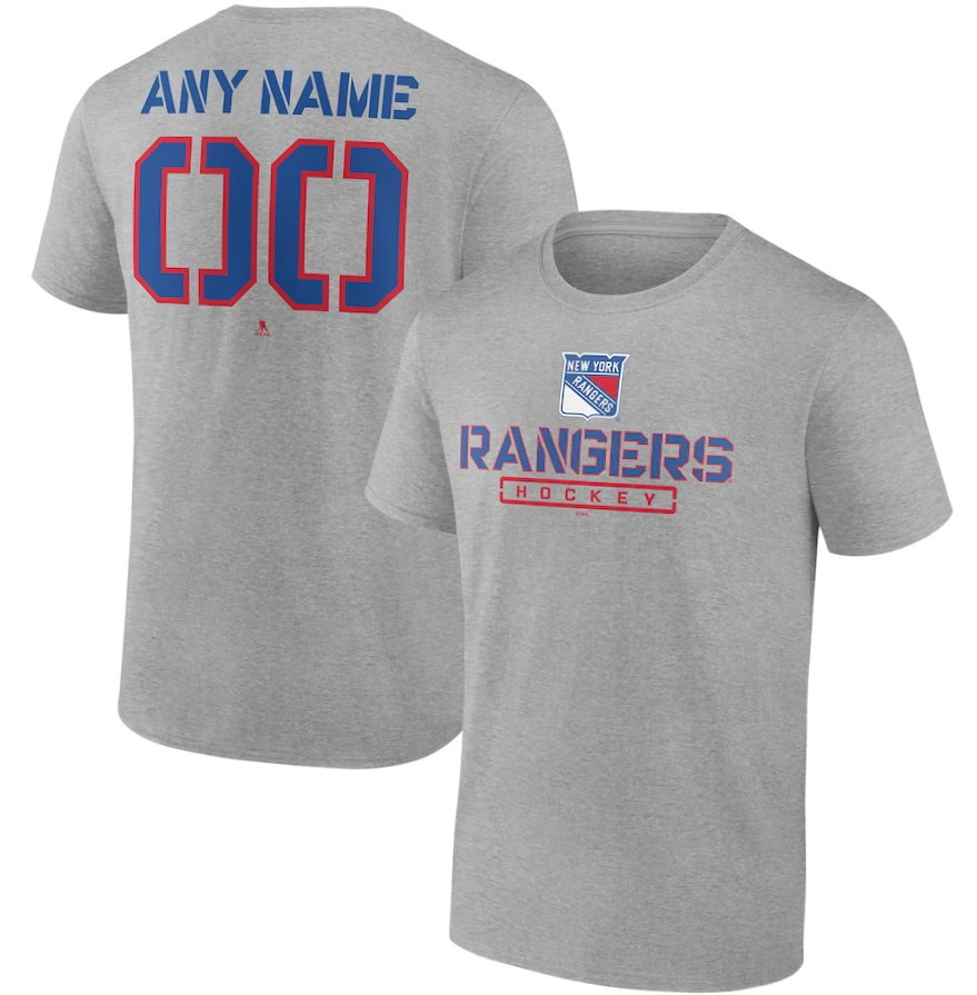 New York Rangers Any Name & Number Personalized Evanston Stencil T-Shirt