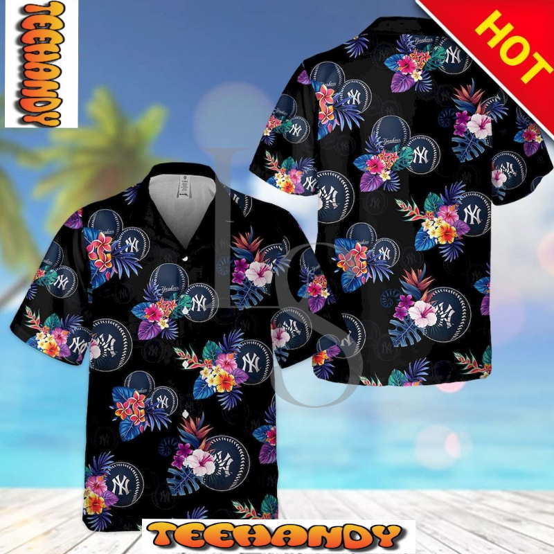 New York Yankees Floral Hawaiian Shirt