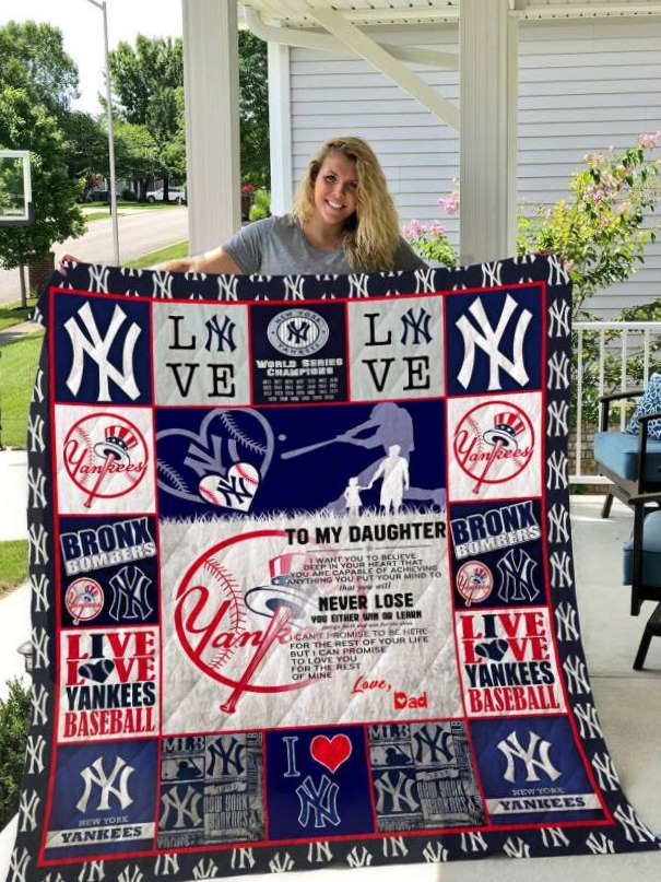 New York Yankees To My Daughter Love Dad 3D Quilt Blanket