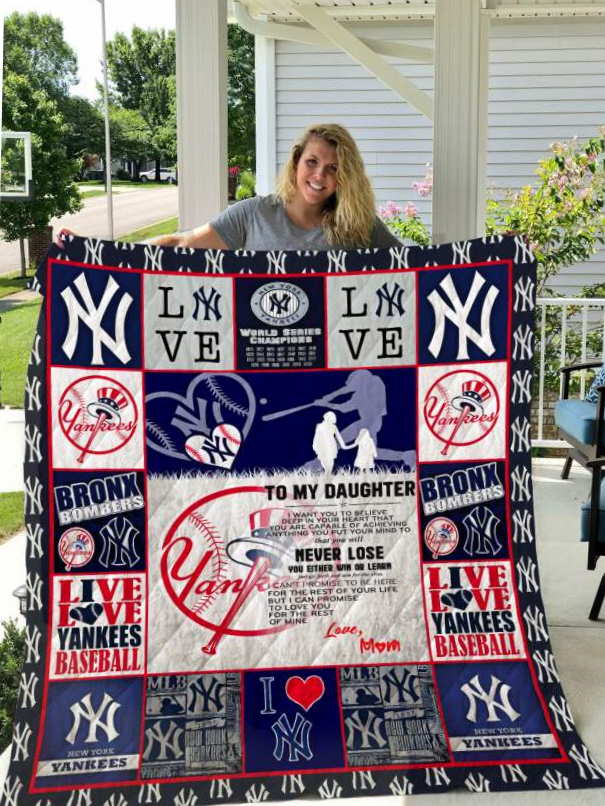 New York Yankees To My Daughter Love Mom 3D Quilt Blanket