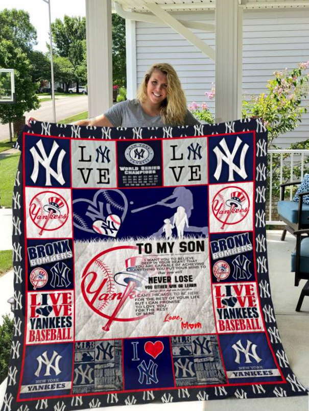 New York Yankees To My Son Love Mom 3D Quilt Blanket