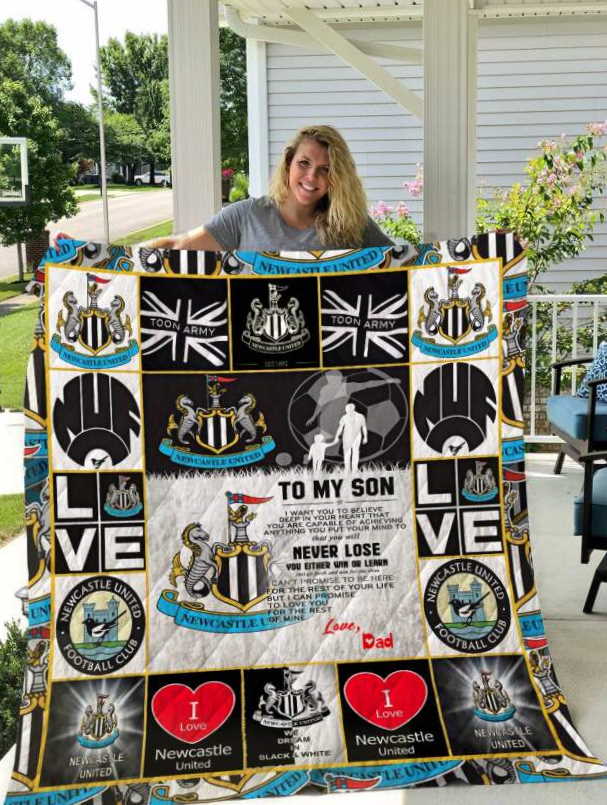 Newcastle United F.C To My Son Love Dad 3D Quilt Blanket