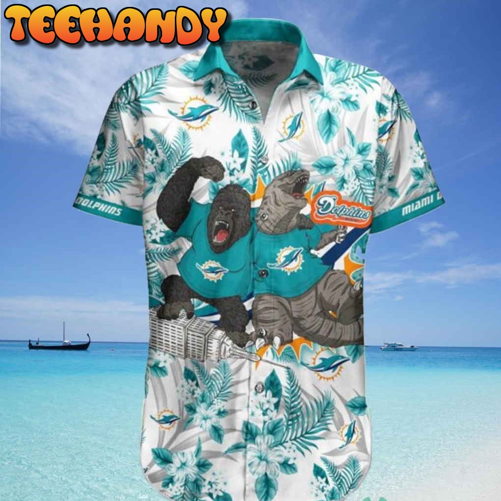 NFL Miami Dolphins Kingkong Godzilla Hawaiian Shirt