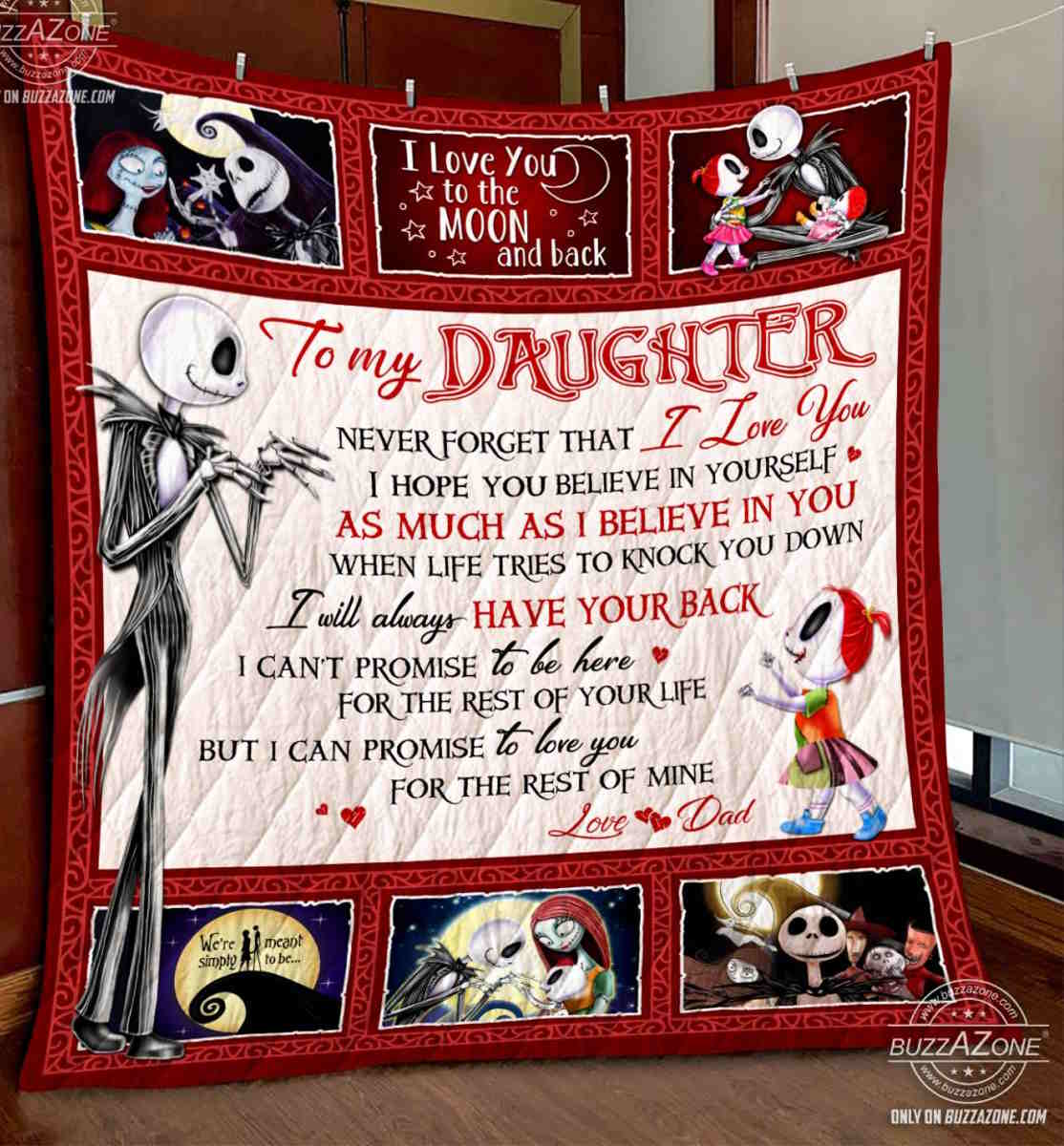 Nightmare Daughter Dad Have Your Back Quilt Blanket