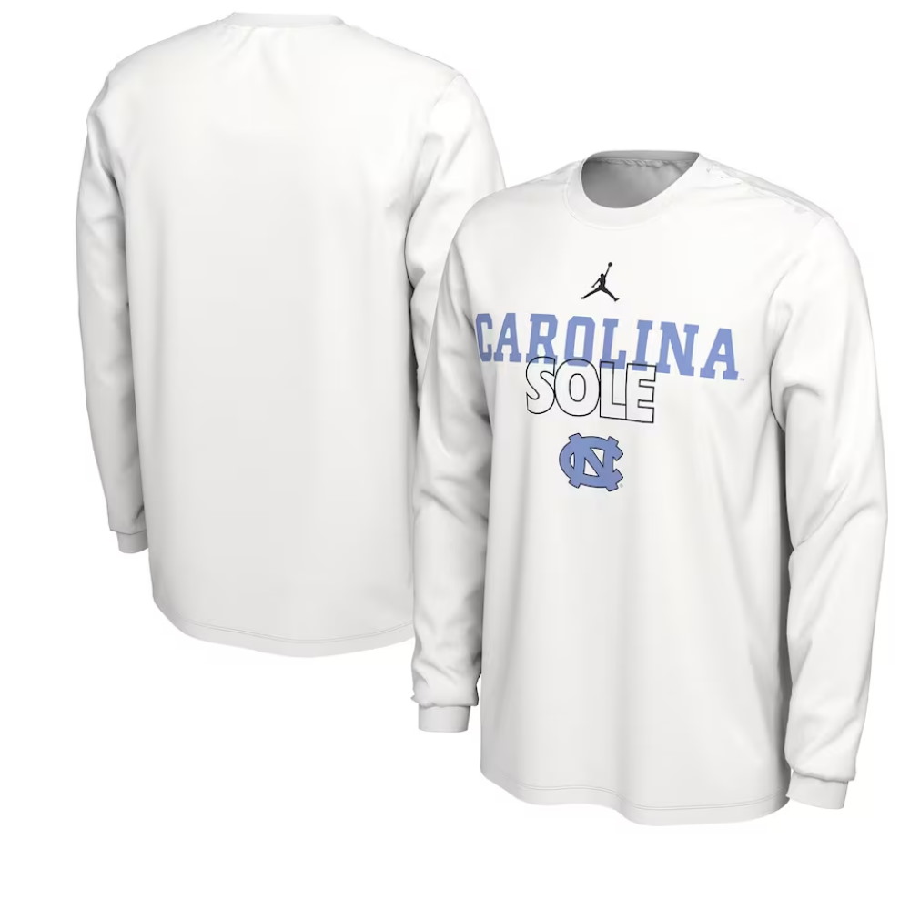 North Carolina Sole Tar Heels On Court Long Sleeve T-Shirt