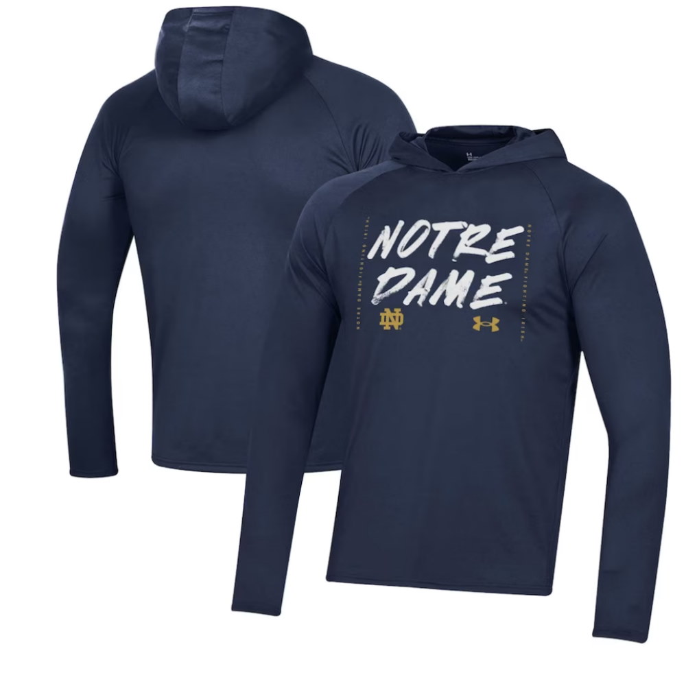 Notre Dame Fighting Irish On Court Shooting Long Sleeve Hoodie T-Shirt