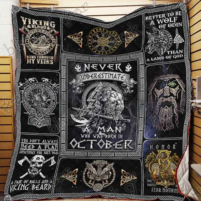 October Man Viking 3D Quilt Blanket