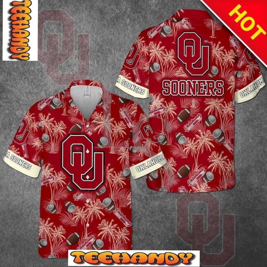 Oklahoma Sooners Football Coconut Tree Hawaiian Shirt