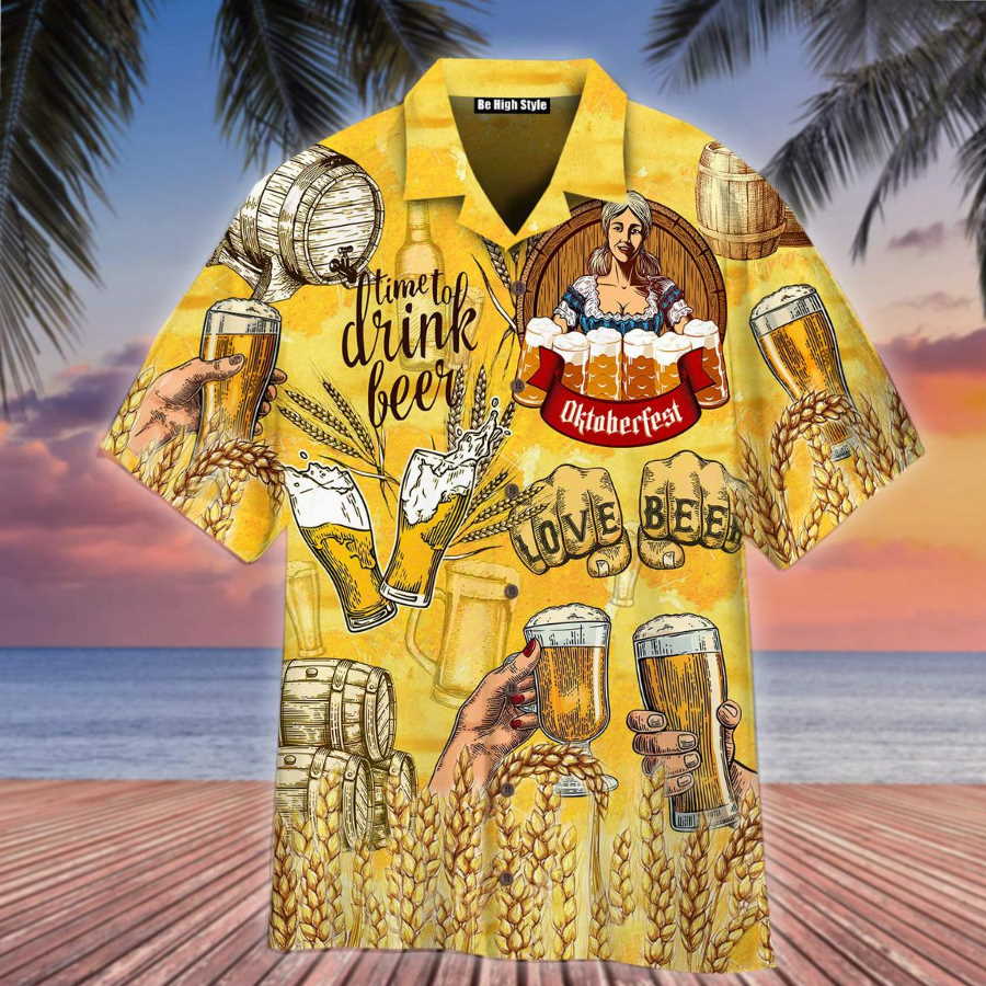 Oktoberfest Time To Drink Beer Hawaiian Shirt