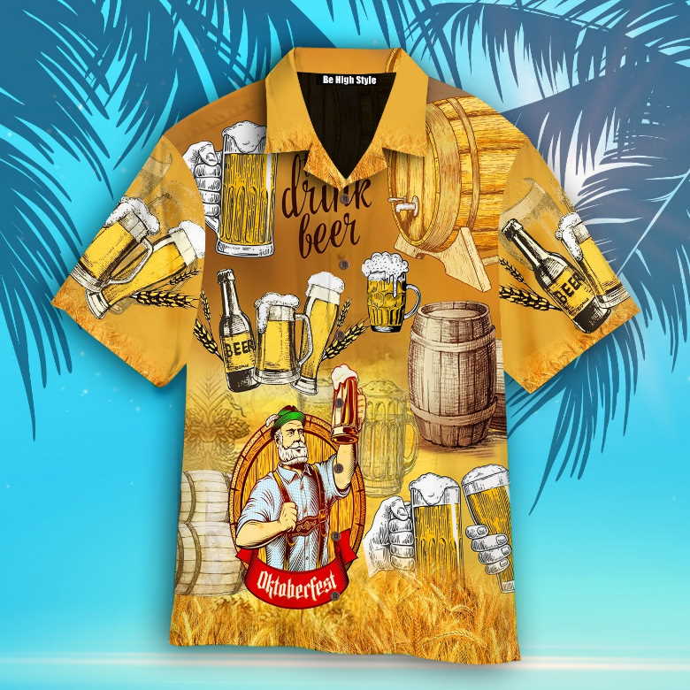 Oktoberfest Time To Drink Beer Hawaiian Shirt