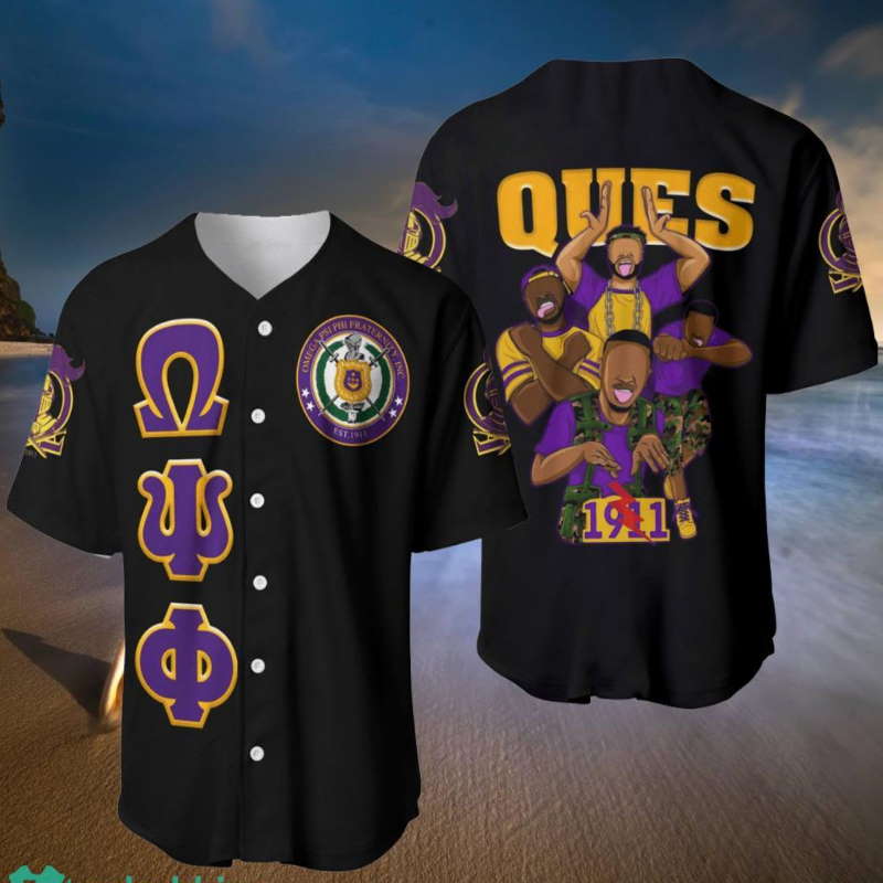 Omega Psi Phi 1911 Crest Brotherhoods QUES Baseball Jersey