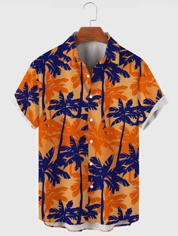 Orange Coconut Vintage Beach Tropical Hawaiian Shirt