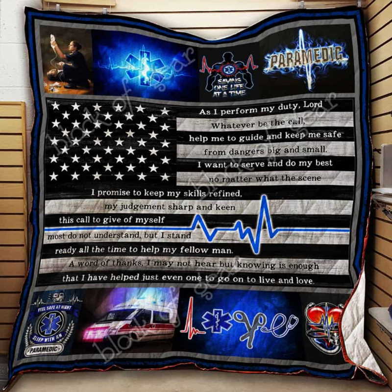 Paramedic 3D Quilt Blanket