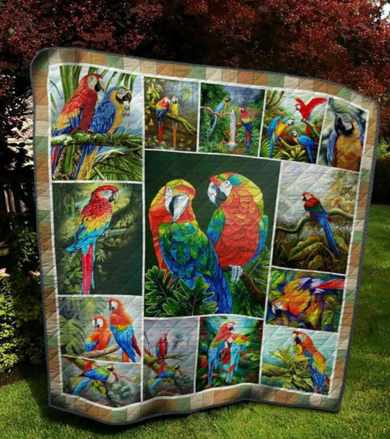 parrot-parrot-3d-quilt-blanket