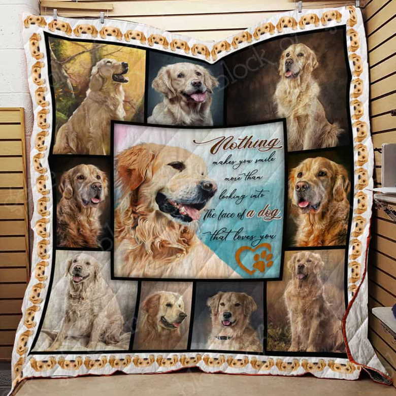 Perfect Golden Dogs 3D Quilt Blanket