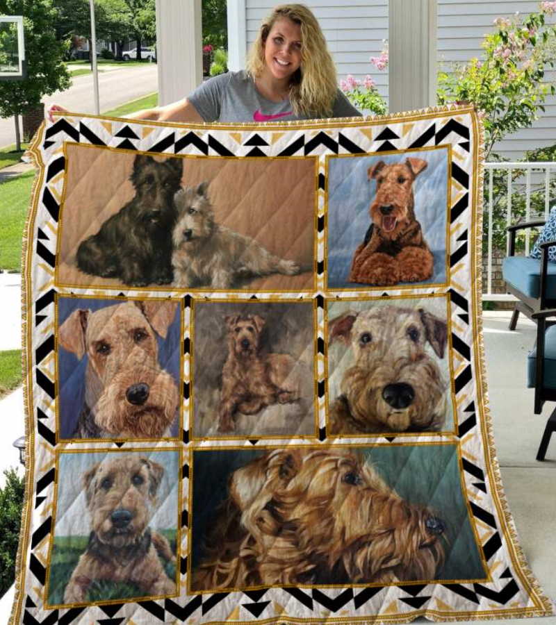 Phdo Airedale Terrier 3D Quilt Blanket