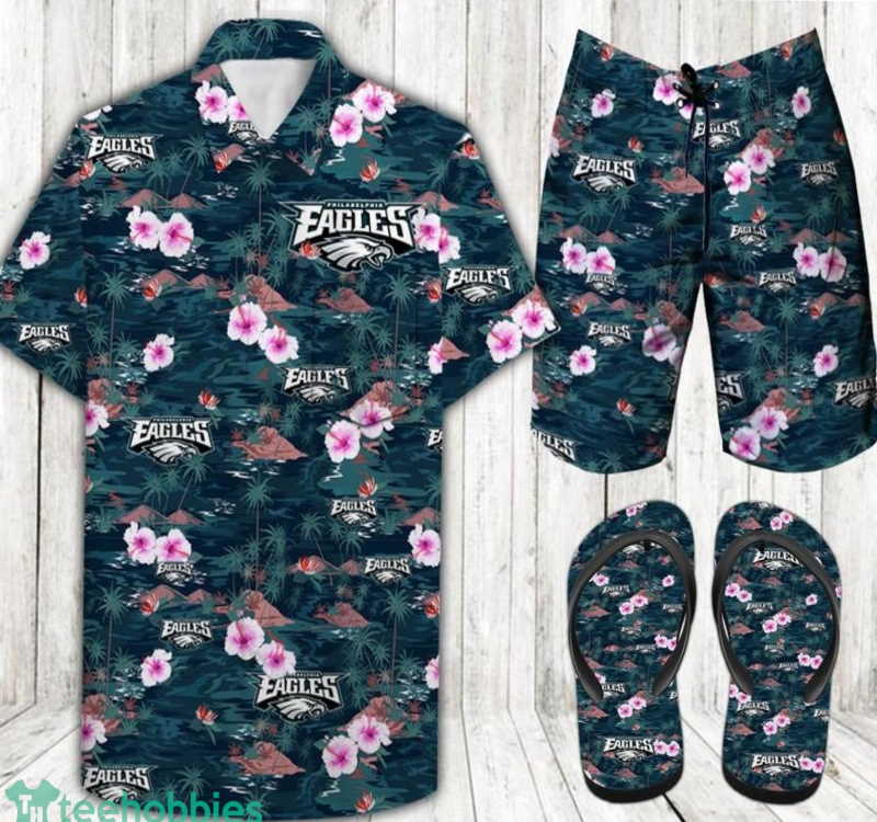 Philadelphia Eagles Flowers Tropical Pattern Combo Hawaii Shirt & Short