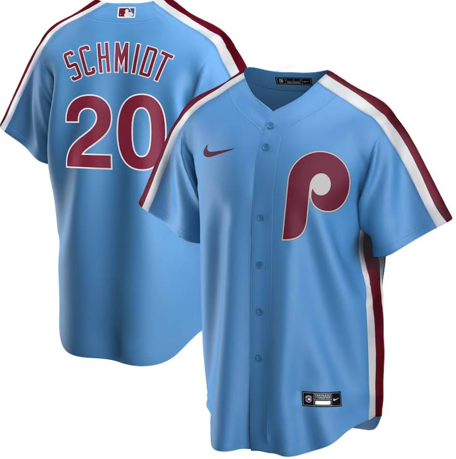 Philadelphia Phillies Mike Schmidt Light Blue Road Cooperstown Collection Player Jersey