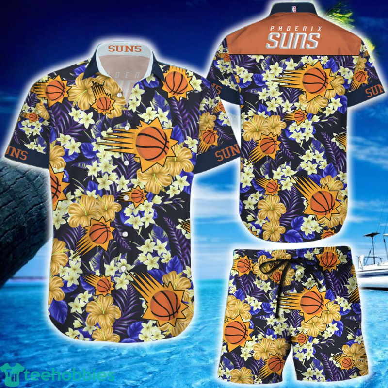 Phoenix Suns Flowers Pattern Hawaiian Shirt And Short