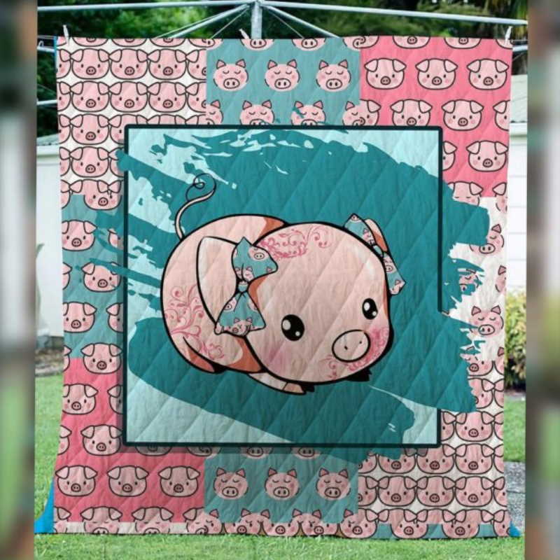 Pig Cute 3D Customized Quilt Blanket