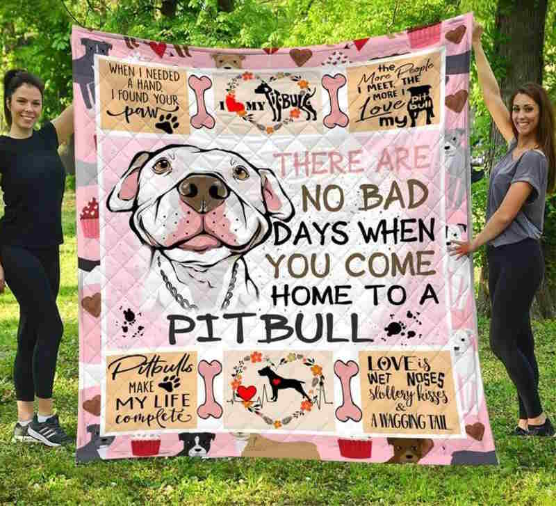 Pitbull A Wagging Tail Quilt Blanket