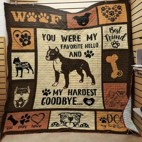 Pitbull Hardest Goodbye 3D Quilt Blanket