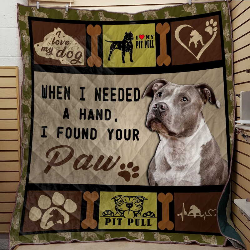 Pitbullmy Lovely Boy 3D Quilt Blanket