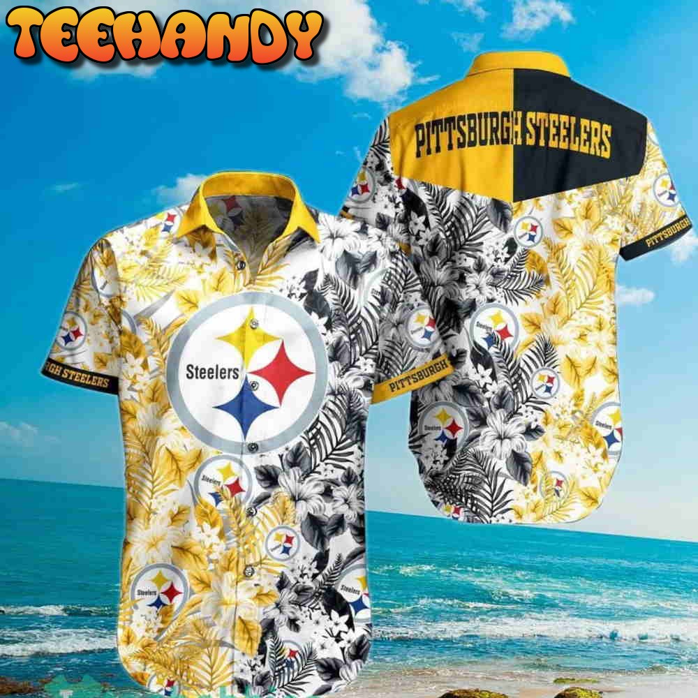 Pittsburgh Steelers NFL Flower Floral Pattern Hawaiian Shirt And Short