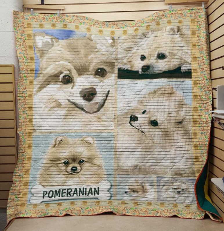 Pomeranian 3D Customized Quilt Blanket