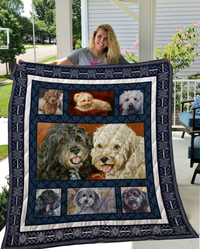 Poodle 3D Customized Quilt Blanket