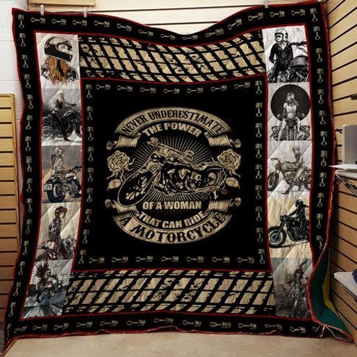 Power Ofwoman Motocycles Washable Handmade 3D Quilt Blanket