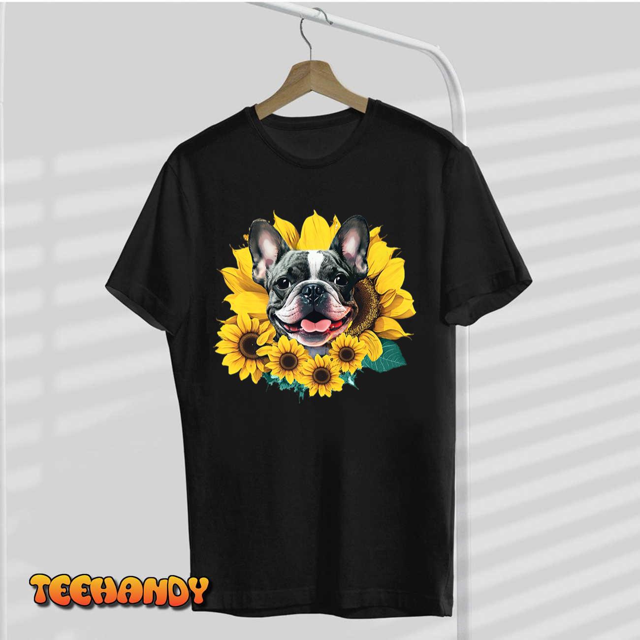 Preppy Sunflower Frenchie Premium T-Shirt