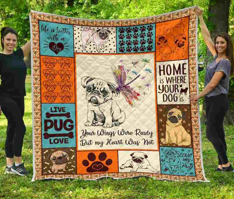 Pug Sad Memories 3D Quilt Blanket