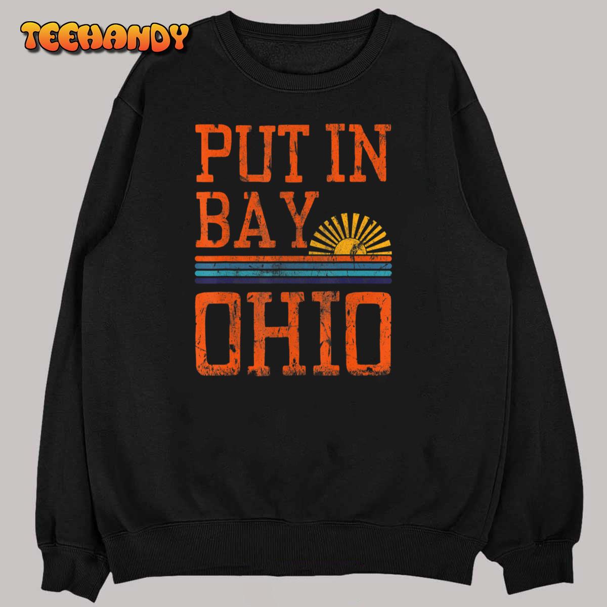 Put In Bay Ohio Retro Sunset 70s 80s Lake Erie Vintage T-Shirt