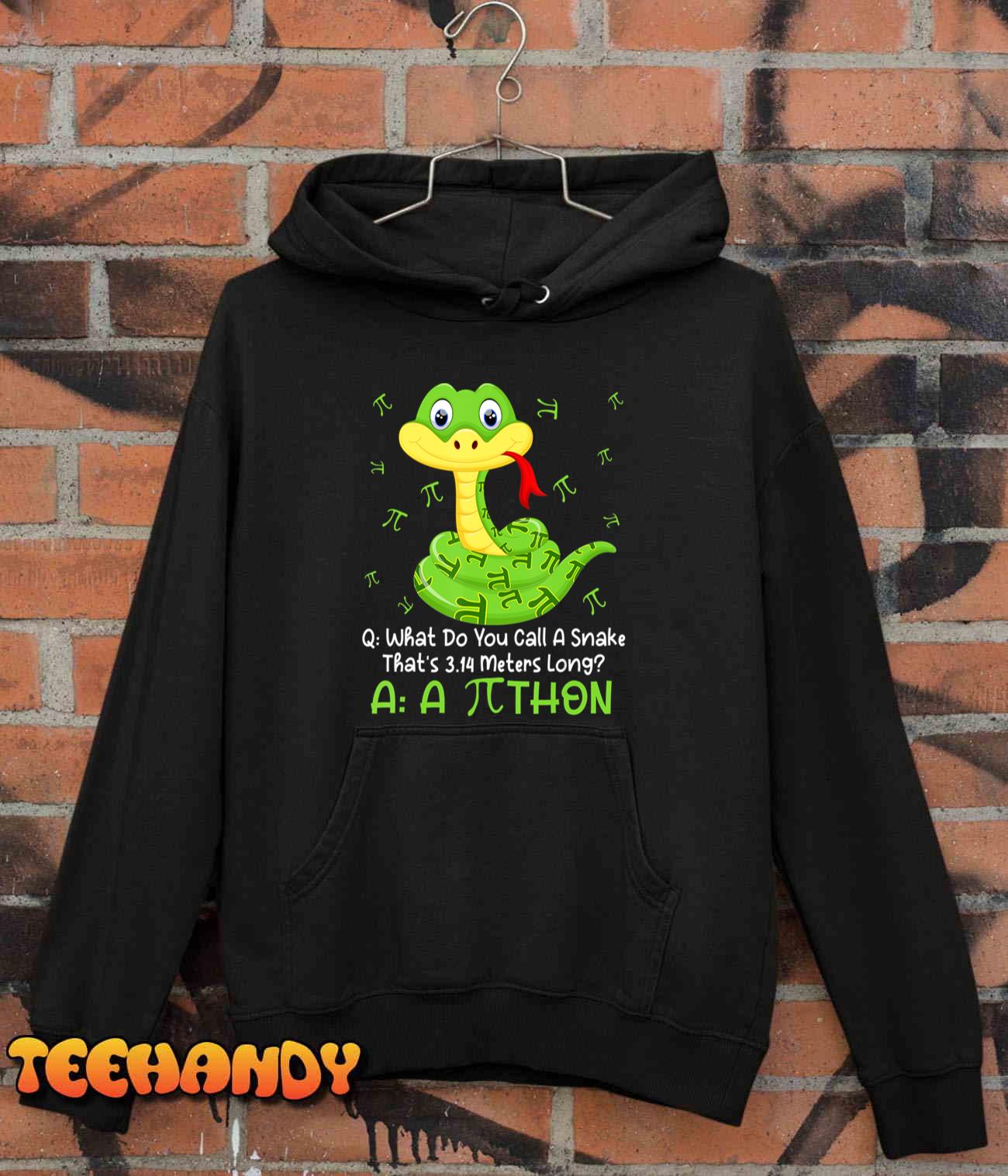 Python Pithon Pi Symbol Funny Math Teacher Pi Day Shirt T-Shirt