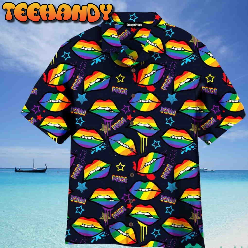 Rainbow Lips Gay LGBT Pattern Hawaiian Shirt