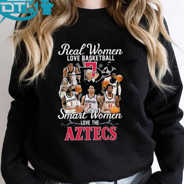Real Women Love Basketball Smart Women Love The San Diego State Aztecs Shirt