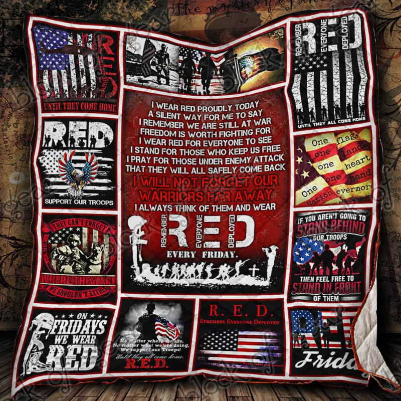 Red Fridays 3D Quilt Blanket